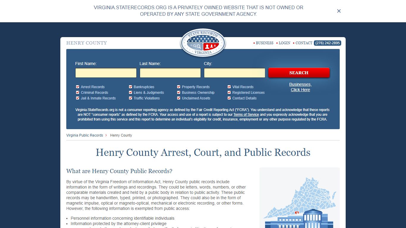 Henry County Arrest, Court, and Public Records